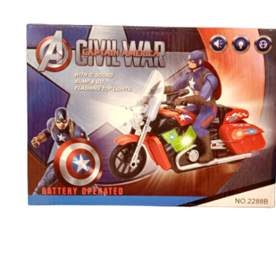 Marvel Captain America Friction Motorcycle, Blue