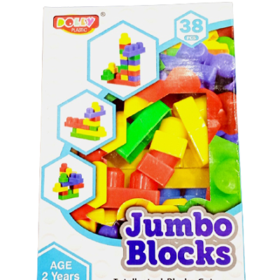 COLORFUL EDUCATIONAL JUMBO SIZE BUILDING BLOCKS GAME SET FOR KIDS