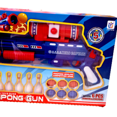 Ping Pong  Gun Toys For Kids With 6 Pieces Bowling And 6 Pieces Ping Pong Game Set For Kids
